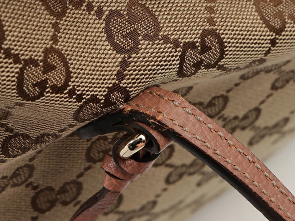 Gucci Bree Convertible Top Handle Bag GG canvas pink leather Brown - Picture 9 of 9